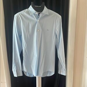 Burberry Blue Dress Shirt Classic Style